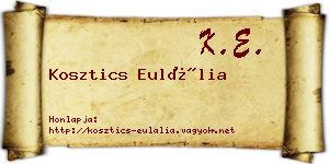 Kosztics Eulália névjegykártya